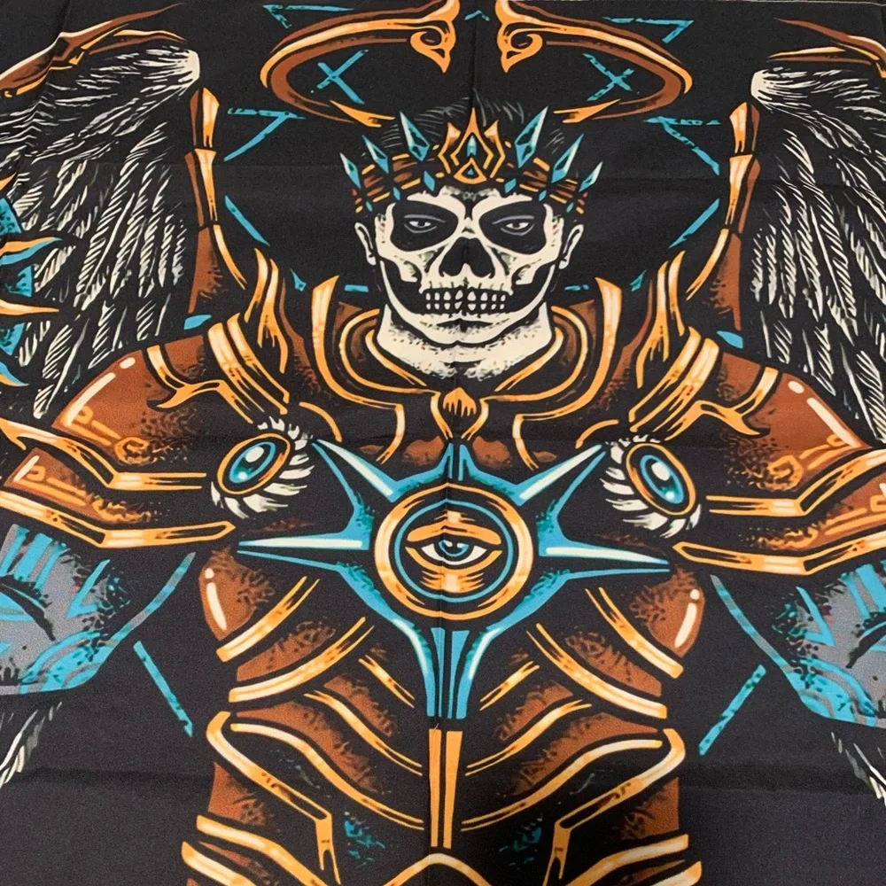Skeleton skull tapestry emperor wings night day skull moon god all seeing eye